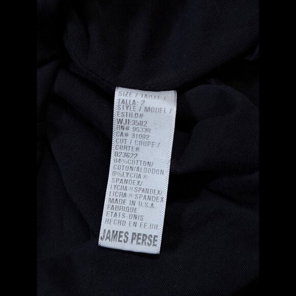 James Perse T Shirt 2 / Medium Womens Black Long Sleeve Casual Tee Crewneck - Picture 7 of 8